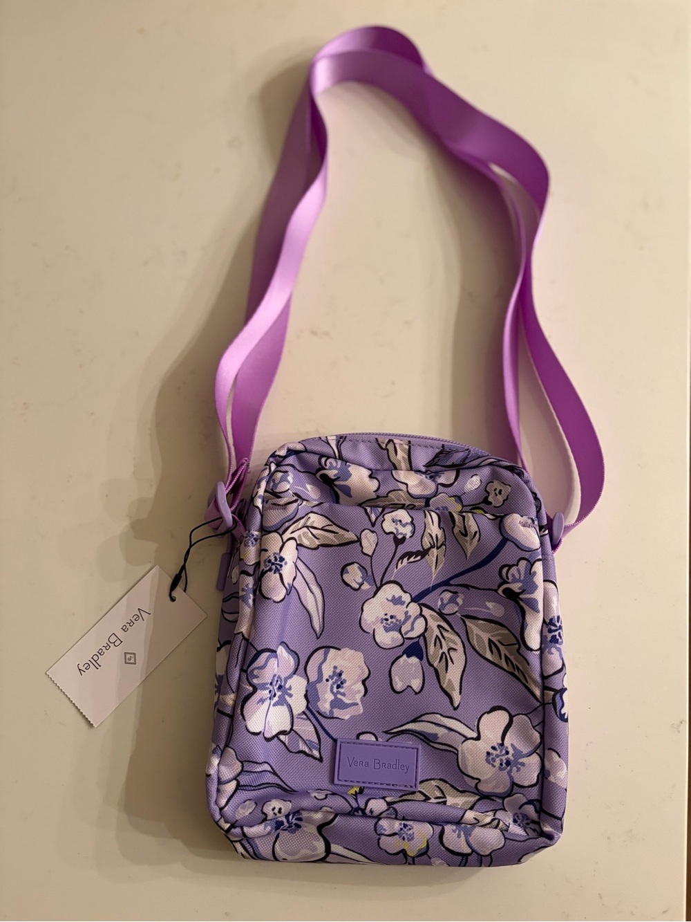 Vera Bradley Lighten Up RFID Mini Hipster (Wild Roses Lavender)